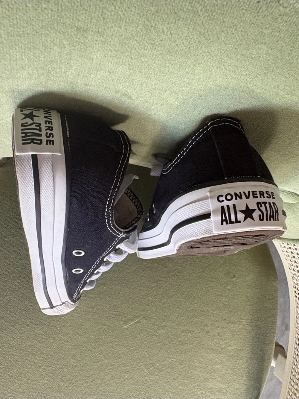 Converse Low Top Sneakers - Black & White. Size 5.5